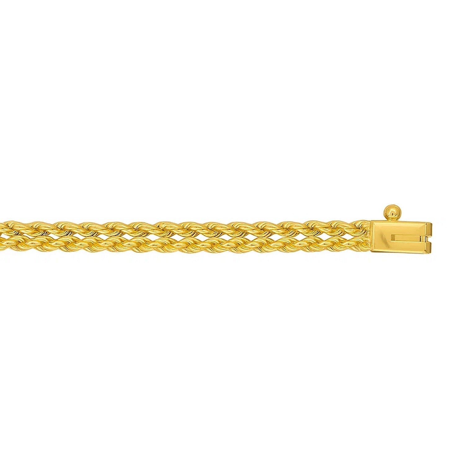 14k Yellow Gold Two Row Rope Bracelet (3.90 mm)