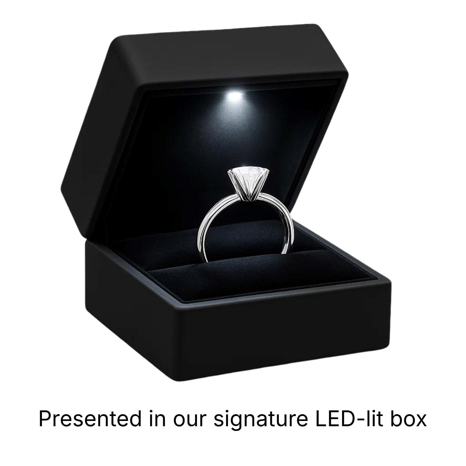 1 Carat Cushion Lab Grown IGI G/VS1 Diamond Solitaire Ring in 14K White Gold