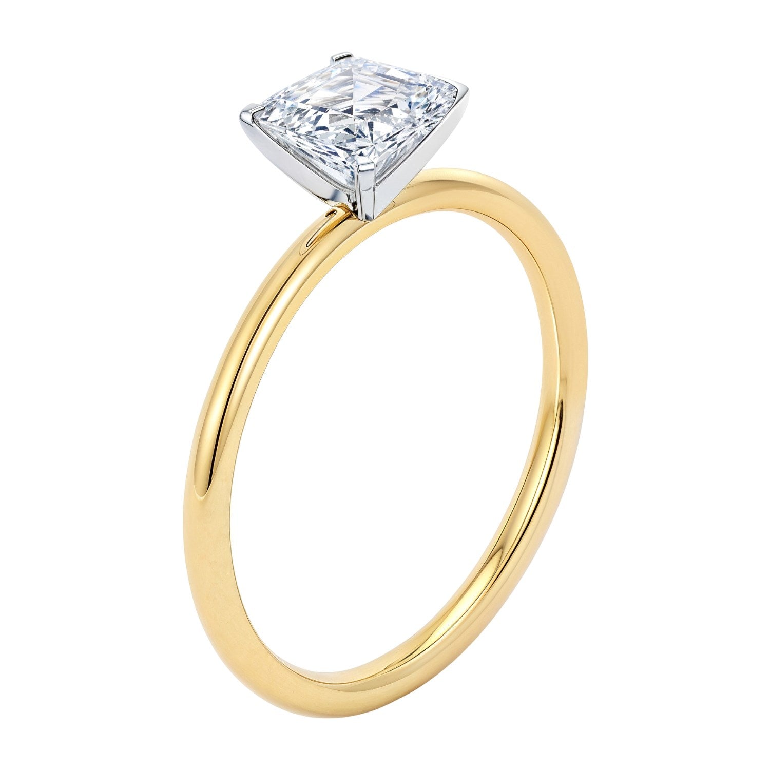1.50Ct Emerald Lab Grown IGI G/VS1 Diamond Ring in 14K Yellow Gold