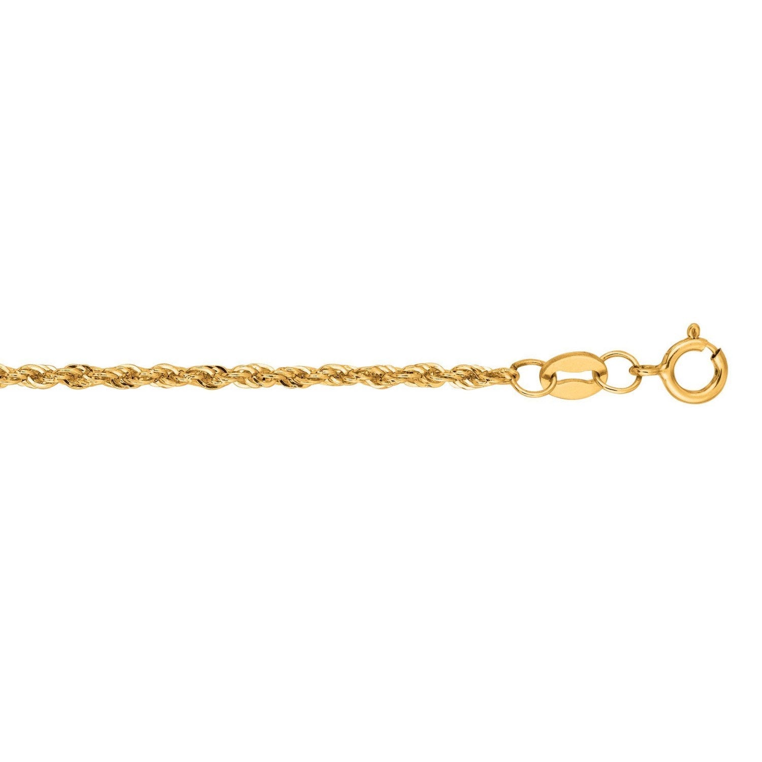 Lite Rope Chain Bracelet in 14k Yellow Gold (1.50 mm)