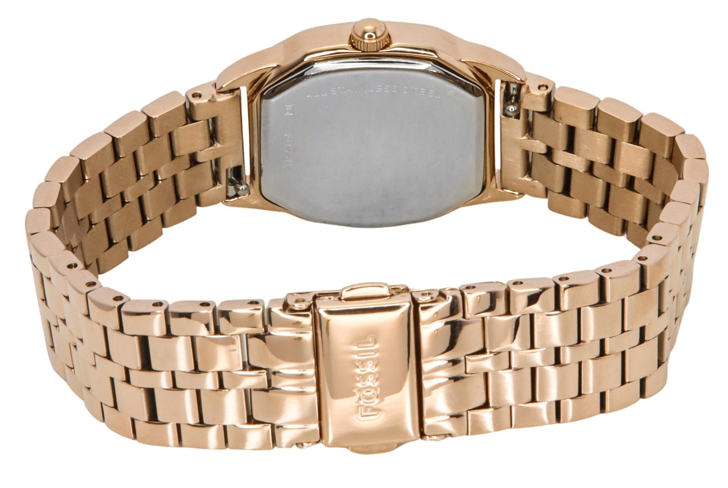 Fossil Harlow Rose Gold Tone Stainless Steel Cream Dial Quartz ES5386 Women's Watch