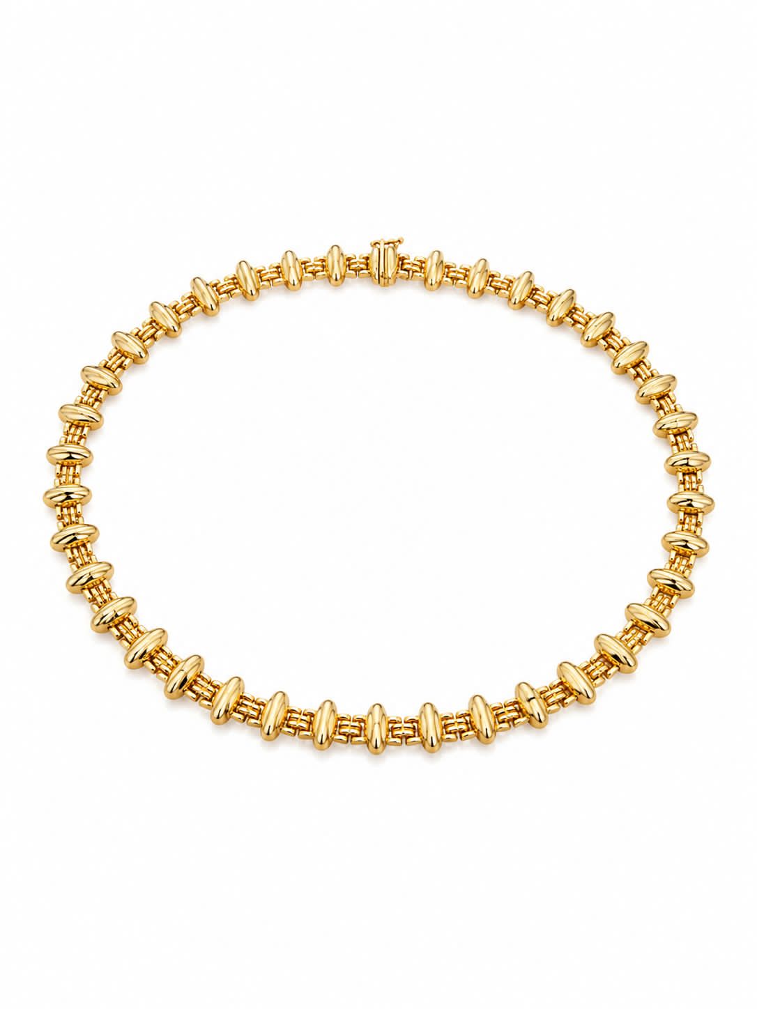 14K Yellow Gold Articulated Link Choker with Oval Bars