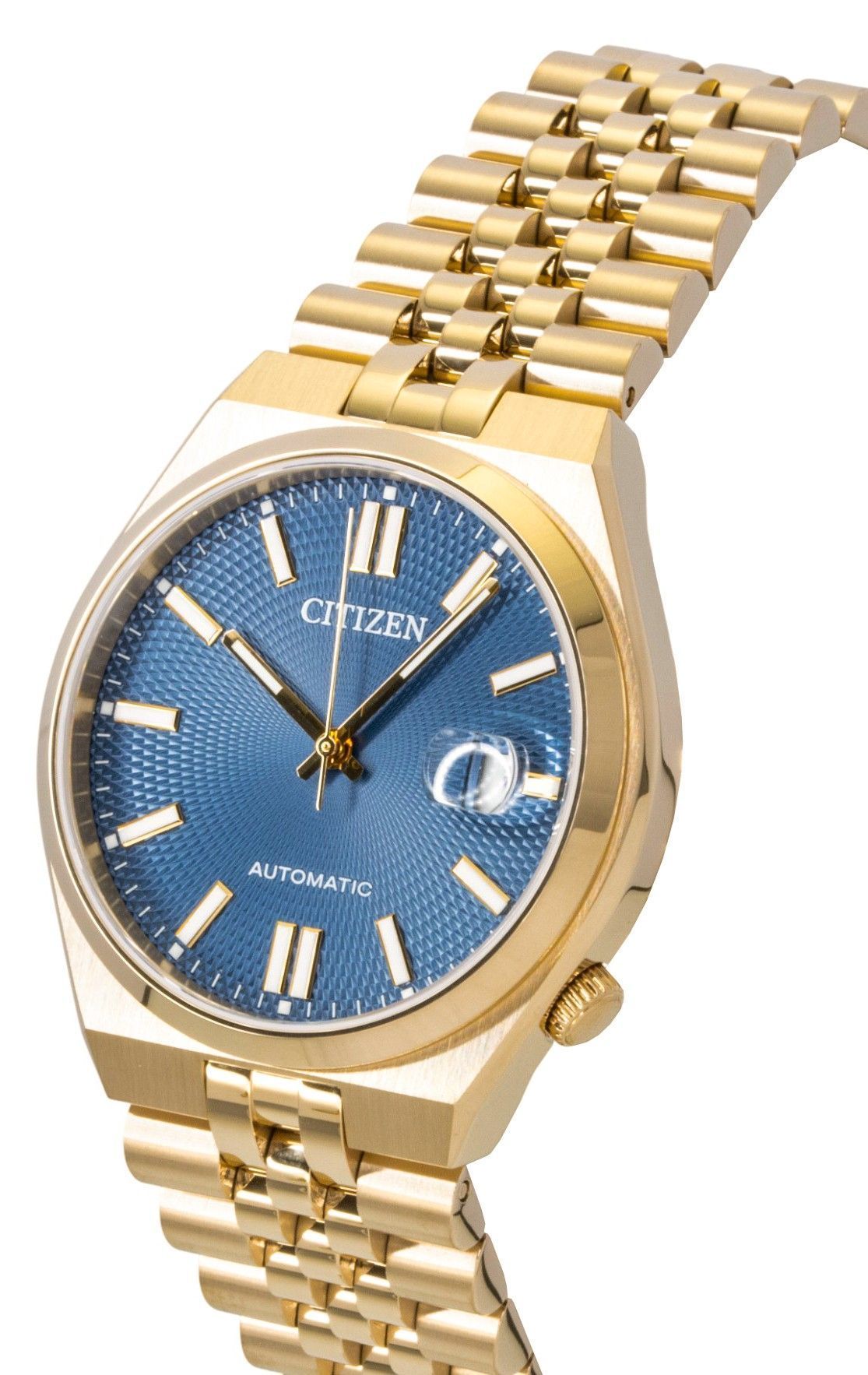 Citizen Tsuyosa 60 Rose Gold Tone Stainless Steel Blue Dial Automatic NK0023-57L 100M Men's Watch