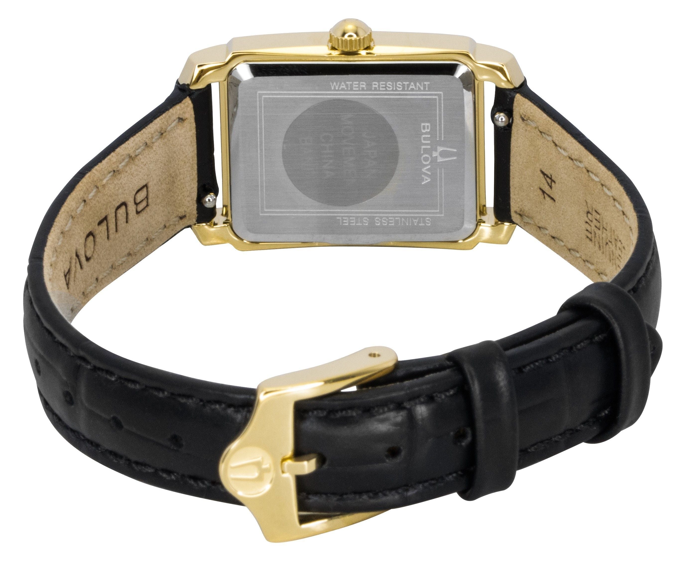 Bulova Sutton Leather Strap Diamond Mother of Pearl Dial Quartz 97P166 Women's Watch