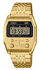 Casio Vintage Digital Gold Ion Plated Stainless Steel Quartz A1100G-5 Unisex Watch