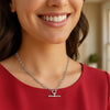 Sterling Silver Rhodium Plated Paperclip Necklace