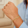 14k Two Tone Gold Pave Curb Bracelet (4.60 mm)
