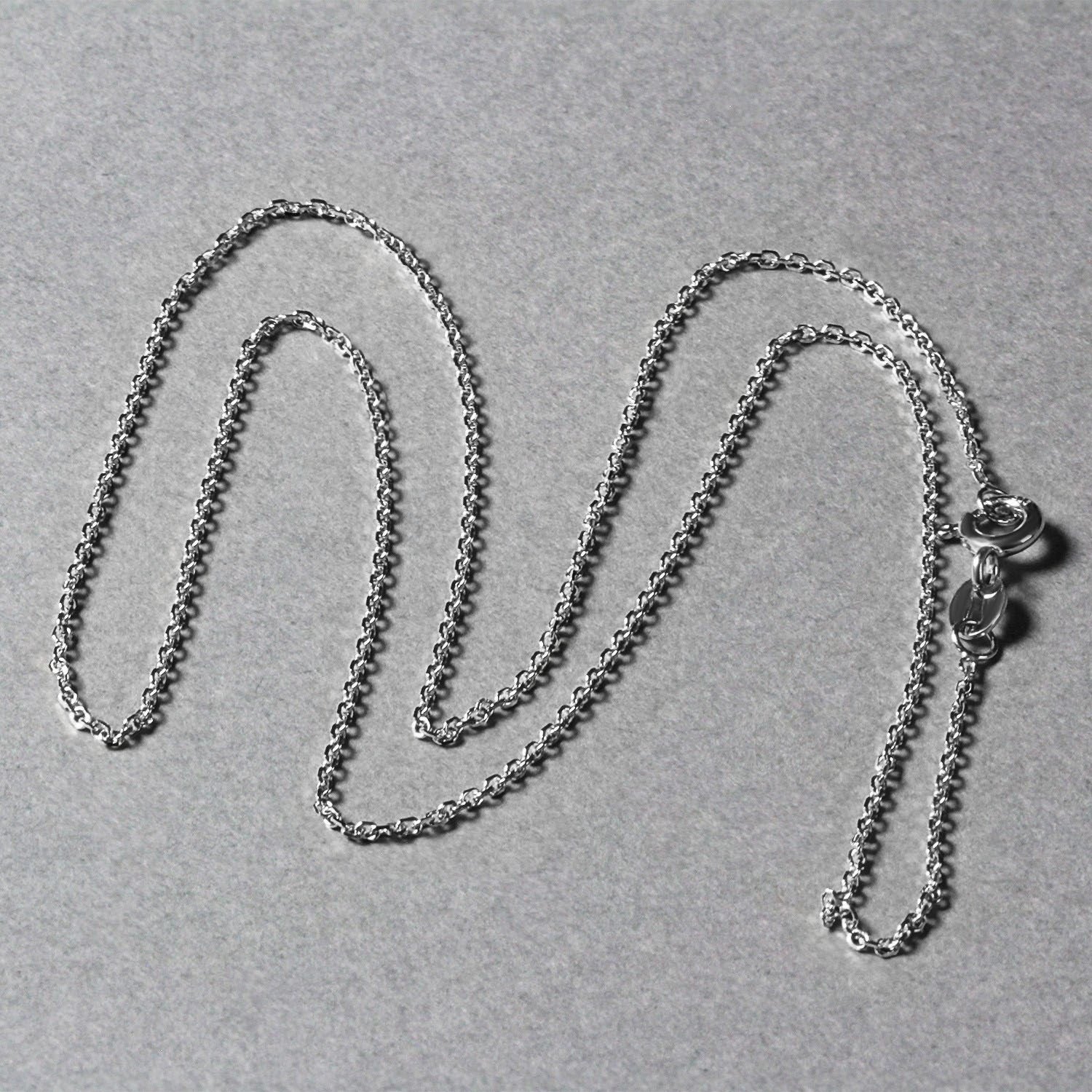 18k White Gold Diamond Cut Cable Link Chain (1.10 mm)