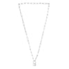 Sterling Silver Rhodium Plated Lock Paperclip Link Necklace