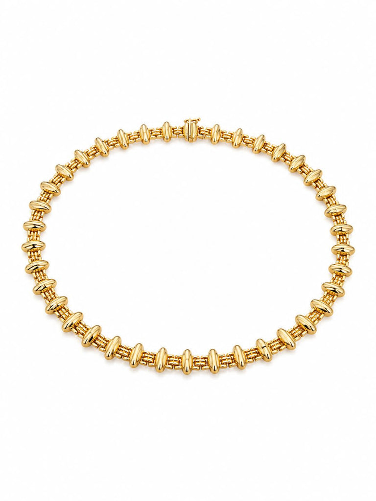 Articulated Link Choker with Oval Bars in 14K Yellow Gold
