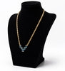 Geometric Design Necklace in 14K Yellow Gold with Blue Topazes
