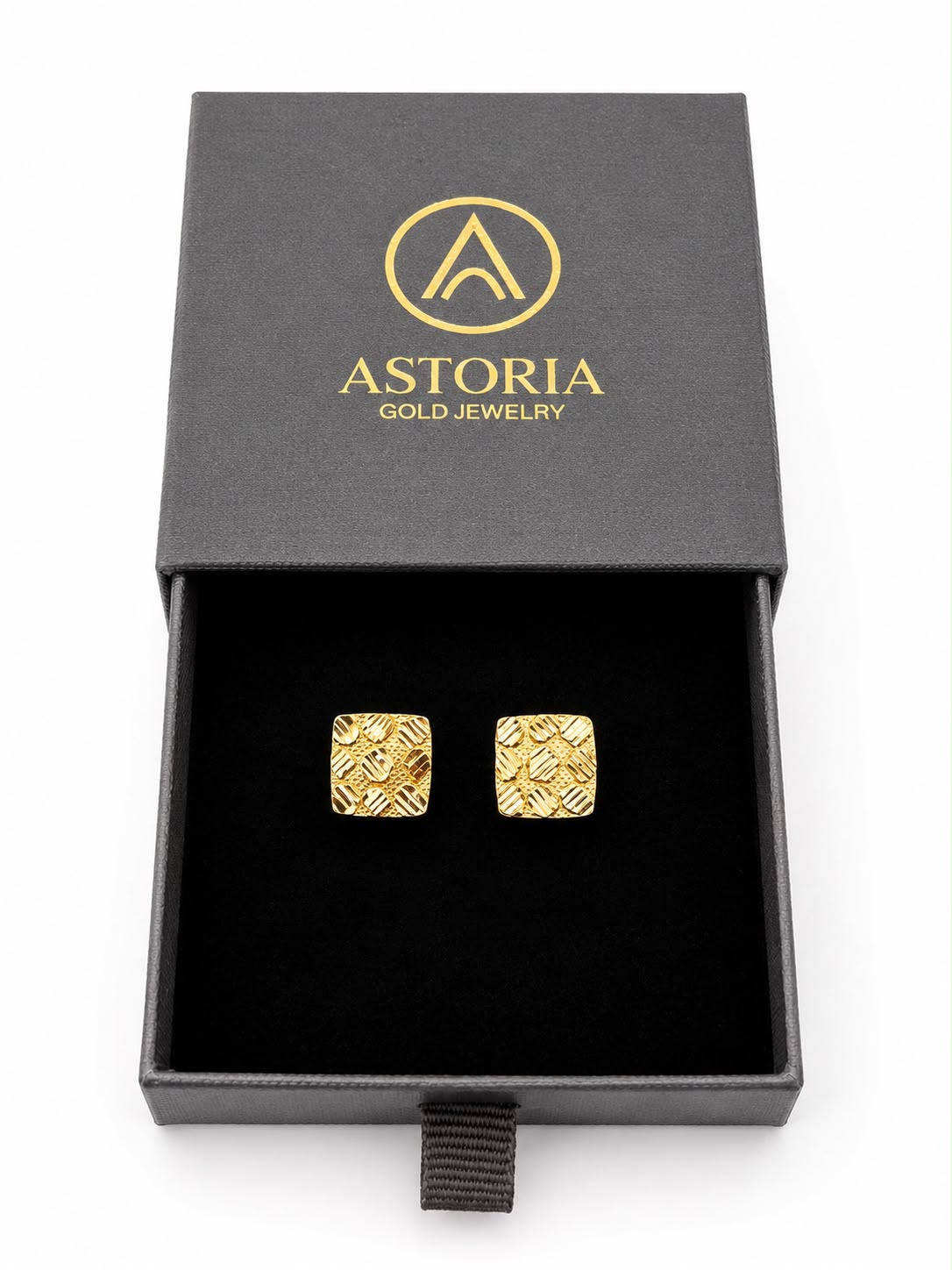 ELEGANT SQUARE STUD 10K